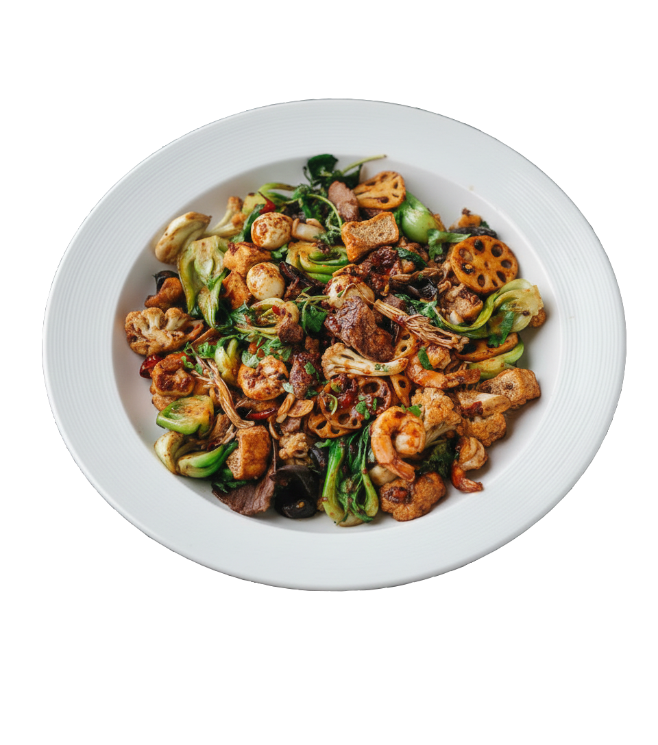 Chinese restaurant interior dining view